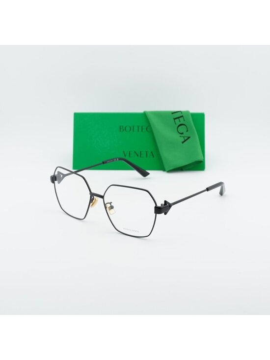Bottega Veneta BV1224O 001 Eyeglasses Black 57mm Geometric Frame main image 4